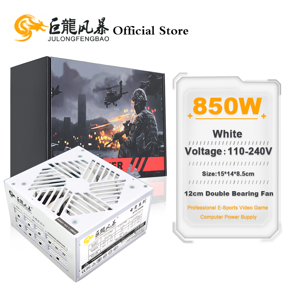 1000W White Modular Power Supply - Branco completo modular 850w interruptor atx